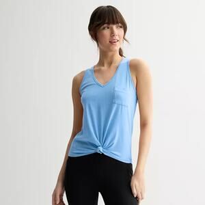 NWT SO Carolina Blue Relaxed Fit V-Neck Pocket Tank Top Junior's Size XXL